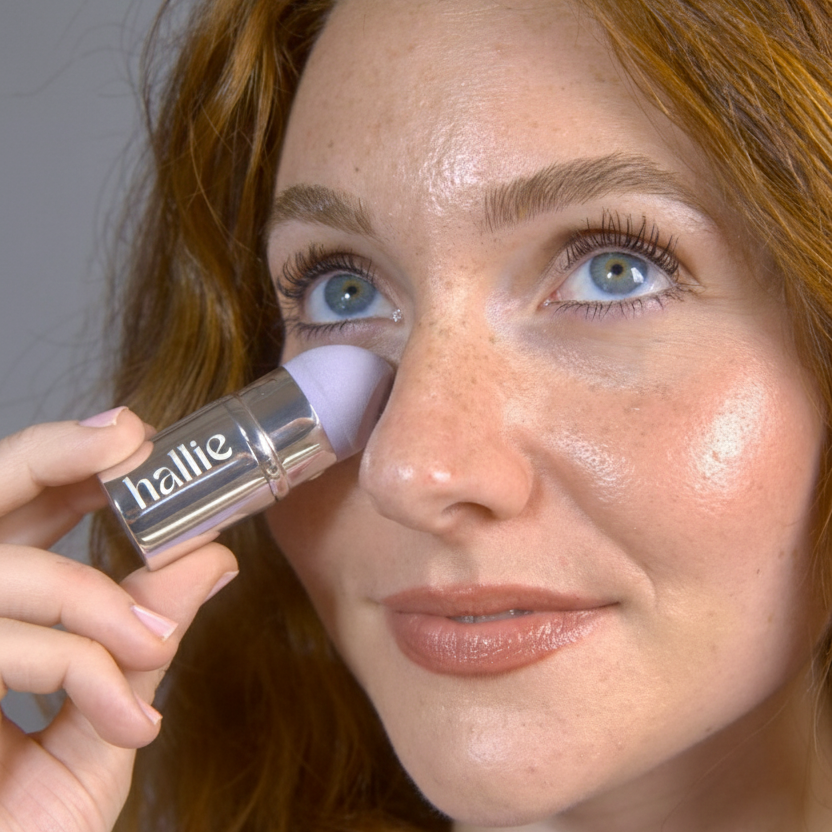 Hallie Compact Covered Angled Makeup Sponge - travel-friendly beauty sponge