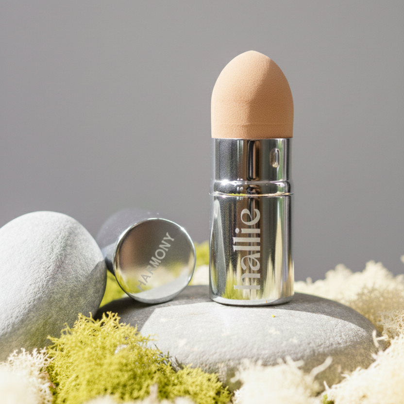 Hallie Compact Covered Round Makeup Sponge - travel-friendly beauty sponge
